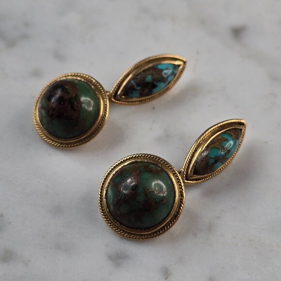 Vintage Estate 14k Yellow Gold Eilat Cufflinks 8.9g E3700